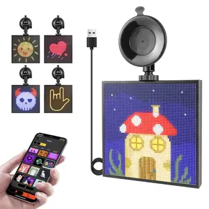 USB Rechargeable LED Pixel Advertising Display Screen, Smart APP Programmable Scrolling Display LED Panel Light, Car Logo Light, Indoor Wall Decoration Light