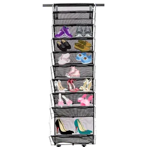 Origami 10-Tier Heavy Duty Over the Door Organizer Rack - Closet Kitchen Pantry, Bathroom, Closet Foldable Shoe