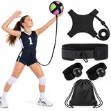 Volleyball Rebounder Training Set with Fast-Move Secure Design, Adjustable Elastic Cord Waist-Bound Air Control Gear, Included Balls, Light & Portable for Beach Use, Enhances Hand Coordination, Improves Timing & Accuracy (All Ages Indoor/Outdoor)