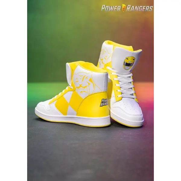 Yellow Costume Inspired Power Rangers Sneakers, Casual, Footwear