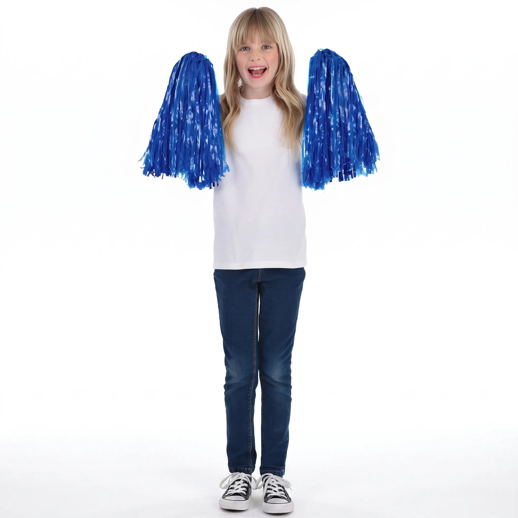 Team Spirit Marine Blue Pom-Poms, 2-Pack