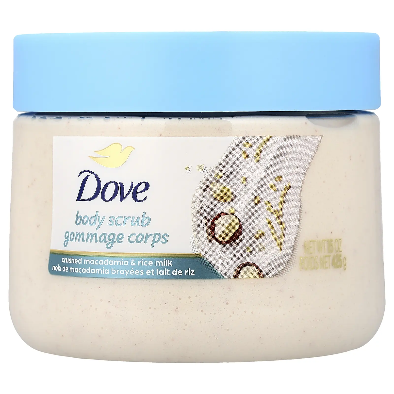 Dove Body Scrub, Crushed Macadamia & Rice Milk, 15 oz (425 g) Dove Body Scrub, Crushed Macadamia & Rice Milk, 15 oz (425 g)