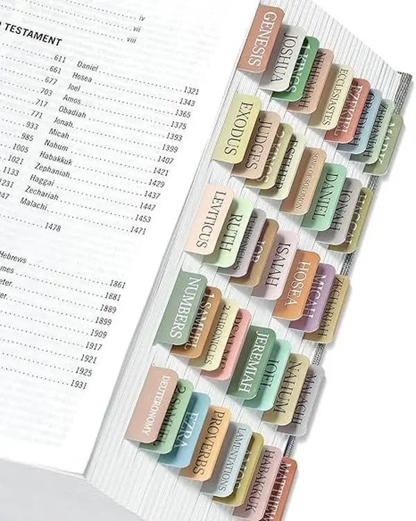 Summer Spring Gift Bible Tabs for Women & Men, Laminated Bible Tabs for Study Bible, Large Print Neutral Bible Tabs for Easy Navigation, Boho Theme, Bible Index Tabs