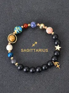 Twelve Constellation Bracelet, Stackable Bracelets, Beads Bracelets, Galaxy Star Zodiac Bohemian Jewelry, Unisex Gift for Boyfriend/girlfriend, All Seasons Accessory