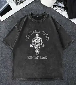 Men’s Washed Vintage Gym Style T Shirt Retro 90s Inspired Graphic Tee Oversized Streetwear Essential Trendy Casual Athleisure Top Summer Must Have