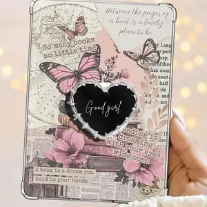 Good Girl Dark Romance Bookish Griptok Pop Socket Smut Spicy Books Kindle Accessories Black Heart Kindle Holder Cute Cottagecore Design Phone Holder MagSafe PopSocket Phone Grip