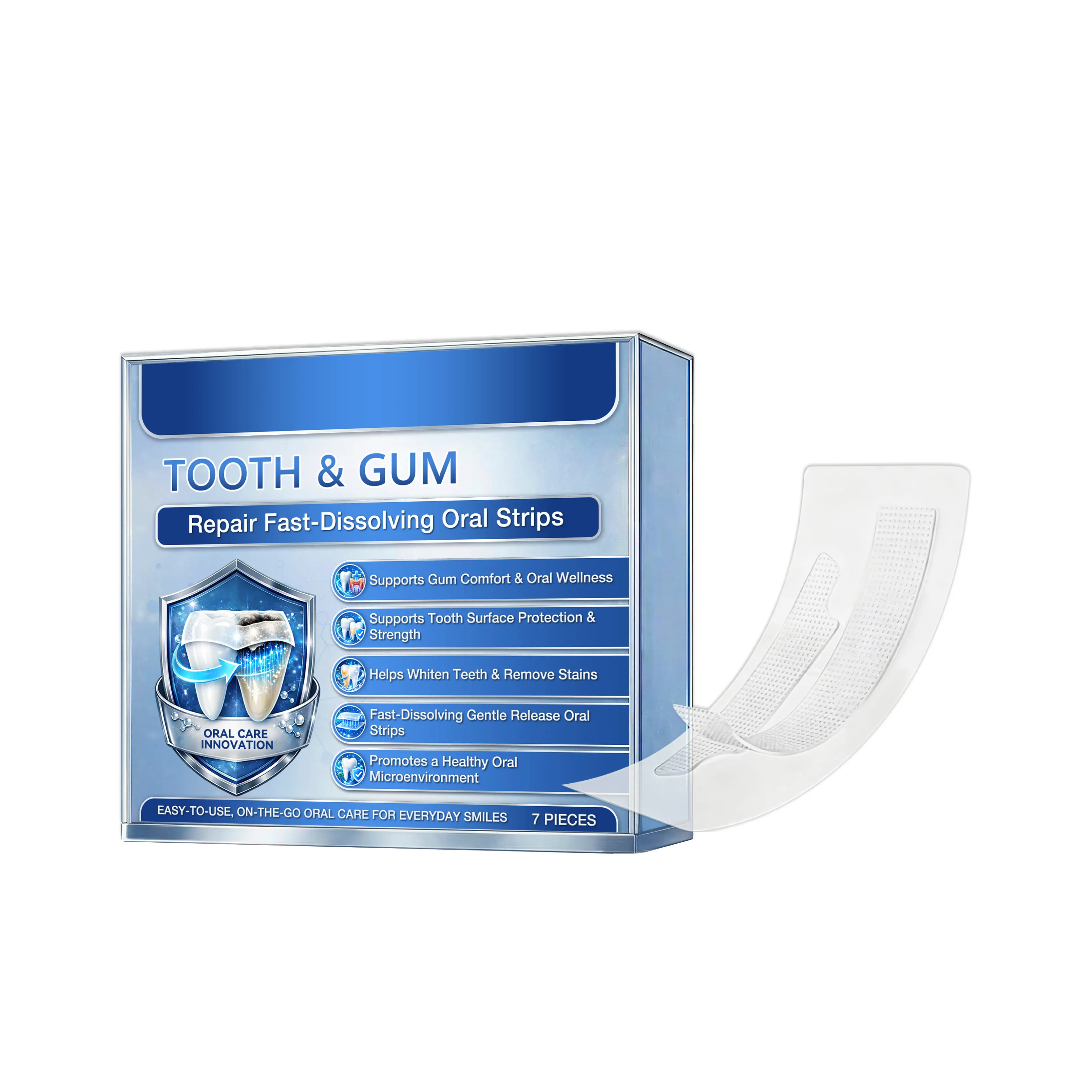 3D White Teeth Whitening Strips with Professional Effects, Enamel Safe Formula for a Brighter Smile, 14 Day Treatment Kit (28 Strips)