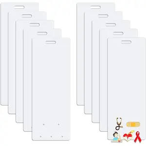10 Pieces Badge Buddy Pin Holder for Nursing Pins Blank Badge Buddy Tags White Pin Holder Display for Nurse Doctor Student Staff ID Card Medical Pins Display (Vertical)