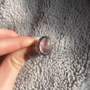 Banded fluorite adjustable ring