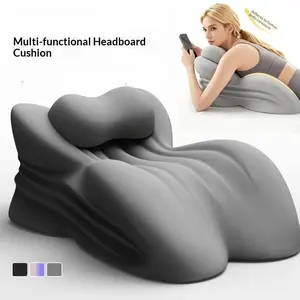 Reading Pillows 3-Color Ergonomic Memory Foam Inclined Pillow - Back Sleeping Position Pillow with Cervical & Lumbar Support | Multi-Use for Sleeping / Office / Reading / Bed, Breathable Removable & Machine-Washable Cover, Ideal Couple's Gift