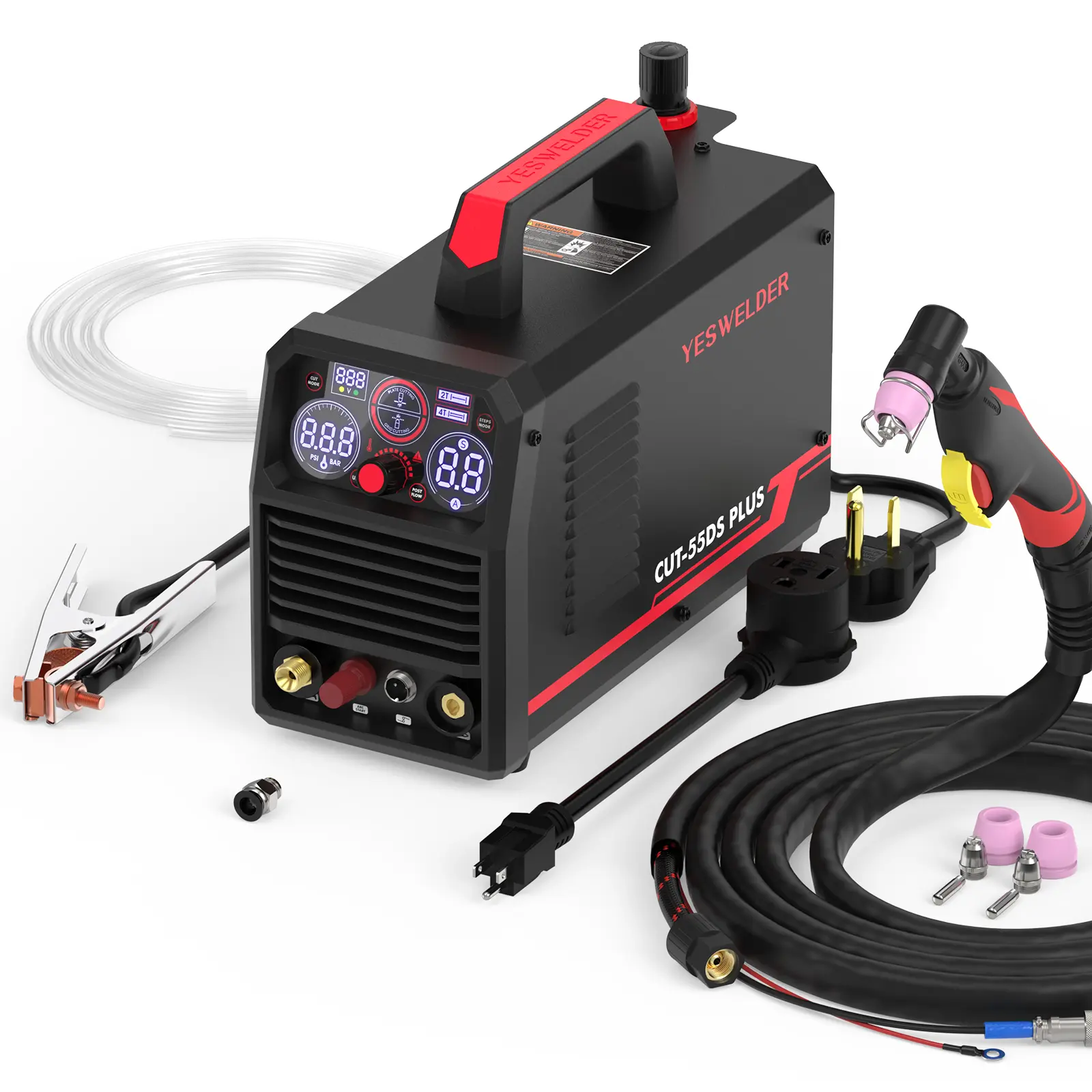 YESWELDER CUT-55DS-PLUS 110/220V 55Amp Non-Touch Pilot Arc Air Power, Rust/Paint Removal, Plate/Grid Cutting Tool