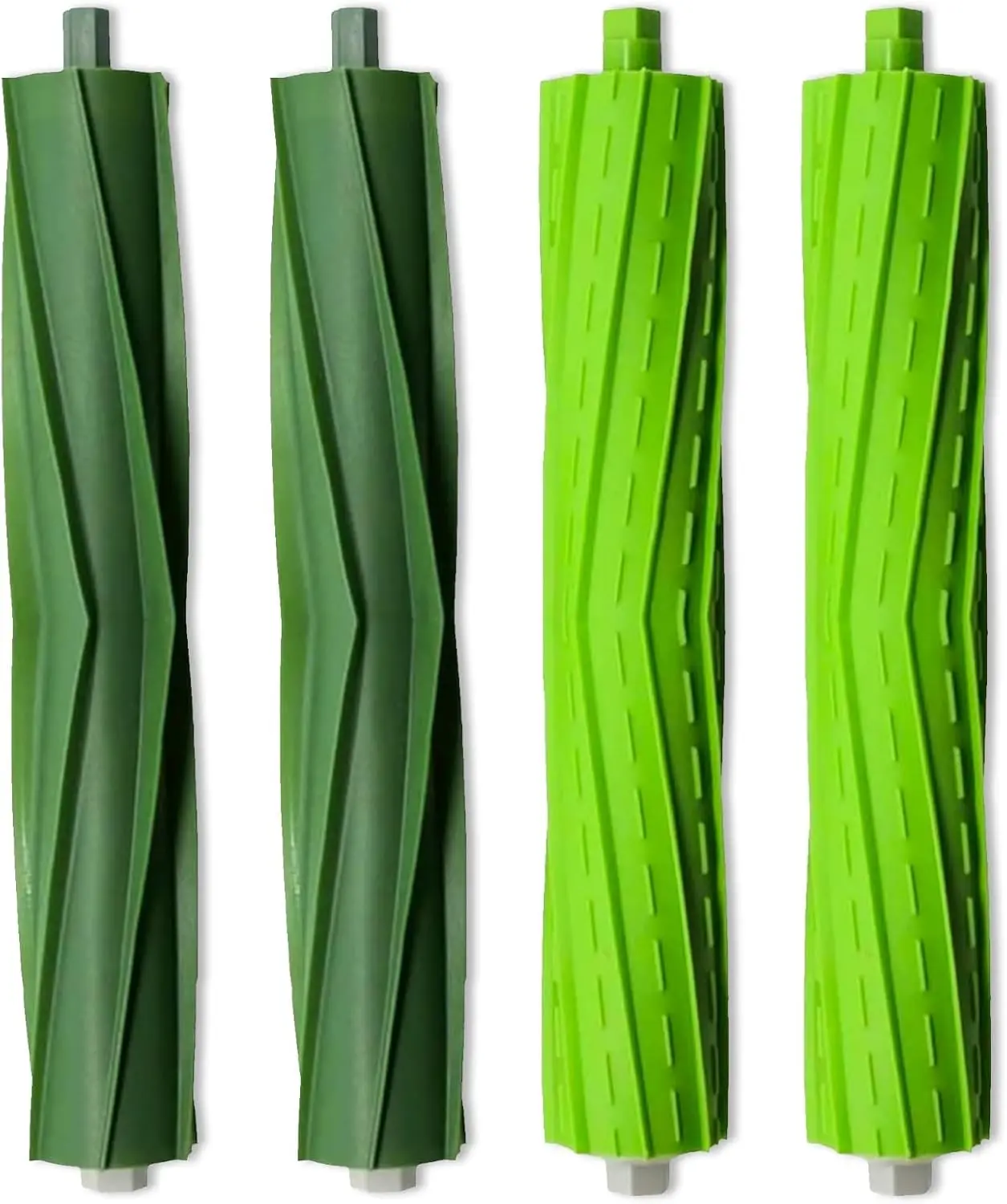 Replacement Rubber Brush Set Compatible with iRobot Roomba , 4 Pack Dual Multi-Surface Green Roller Brushes, Vacuum Replacement Parts