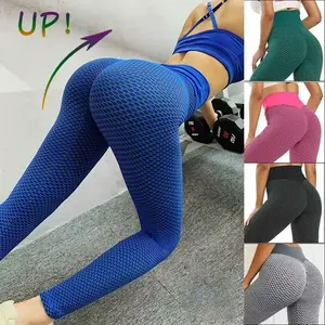 Sexy Peach Lift Leggings Women Push Up High Waist Butt Crack Leggins Anti Cellulite Ruched Honeycomb Yoga Pants Tights Running fitness legging