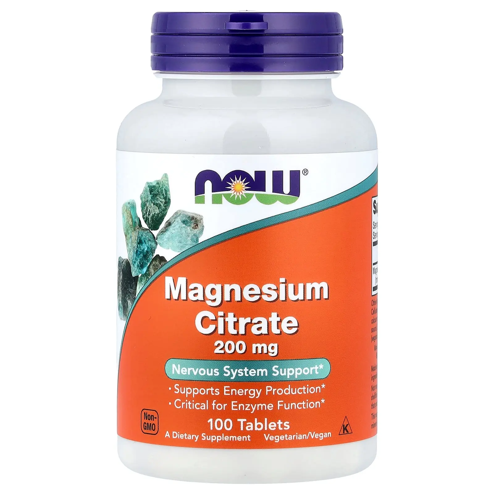 NOW Foods Magnesium Citrate, 200 mg, 100 Tablets