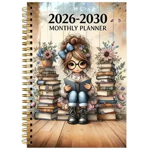 2026-2030 Monthly Planner Calendar, 5-Year Plan Book, Planner Notebook, Lady Theme Cover, 60 Months, 5.5x8.3 Inches, Durable Spiral Binding, Spiral Bound Planner, Gift Idea