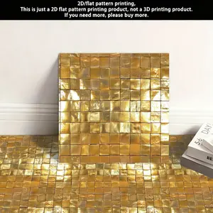 10 pieces of 2D flat floor stickers, thickened wear-resistant self-adhesive PVC floor stickers, DIY home beautification, suitable for kitchen, bathroom, bedroom, balcony, office and other floor d