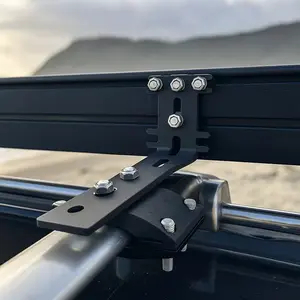 Ailuyun Universal Roof Rack Clamp Kit for Slotless Crossbars, 6061 Aluminum, 4-Piece Clamp Set (2 Complete Clamps), Creates Mounting Point for Awning Brackets & Accessories