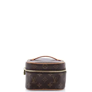 Pre-owned Louis Vuitton Canvas Coated Toiletry Bags Nice Vanity Case Monogram Canvas Nano by Rebag