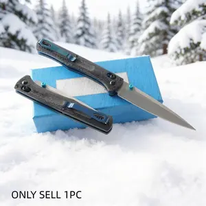 1pc 417 Folding Knife, Lightweight Pocket Knife, Ideal for Camping Fishing, Kitchen Essential, High Hardness Knives, Carbon Fiber Handle, Durable Tool, Gift for Men