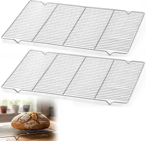2 Pack Cooling Racks, 24L x 16W x 1H Stainless Steel Wire Rack for Baking Sheet, Large Cookie Cooling Rack, Oven Safe Cooking Racks for Sheet Pan, Dishwasher Safe, Full Size