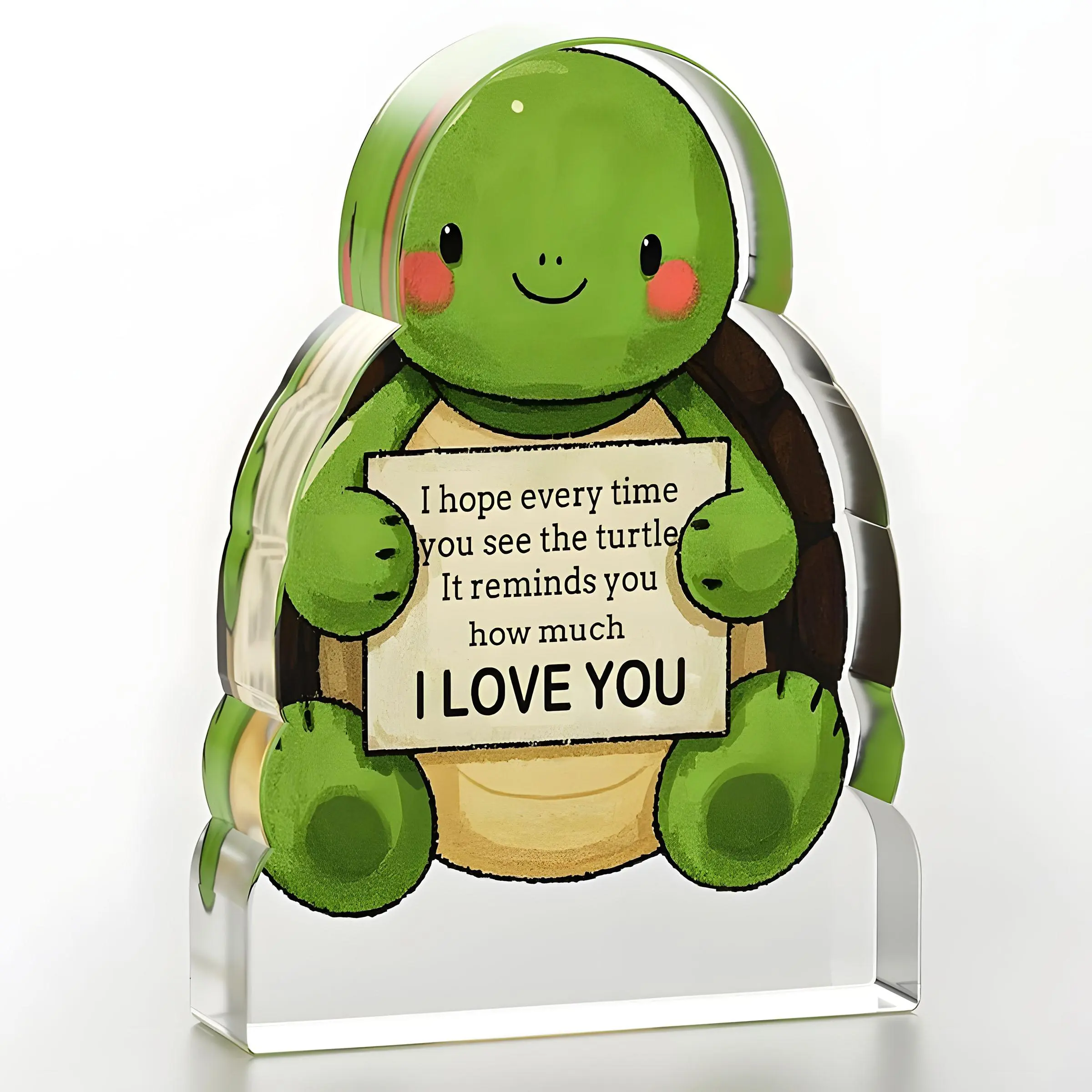 Cute Turtle Design Acrylic Ornament, Creative Desktop Decoration, Desk Organizer for Home Office, Gift for Teacher, Graduation Gift
