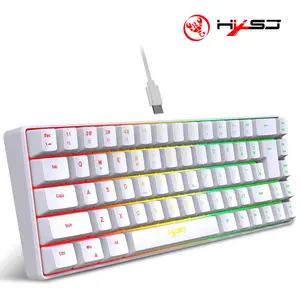V200 Thin Wired Gaming Keyboard, USB-C Interface Cable, Independent 68 Key RGB Backlight, Suitable for Home Gaming & Office Use, Led Backlit Keyboard