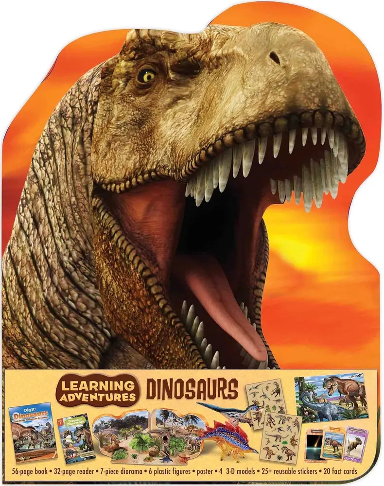 Used Learning Adventures: Dinosaurs Book by Corinna Bechko - Fun, Colorful, Interactive School Learning Materials with Diorama Kit (English)