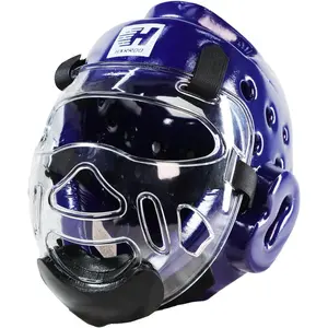 Taekwondo Karate Headgear with Removable Mask for Sparring Muay Thai MMA Training Suitable for Children and Adults