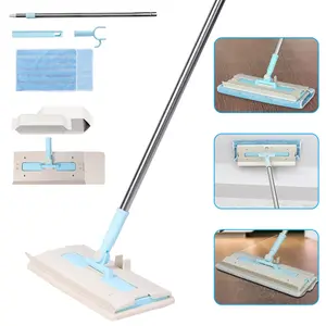 Electrostatic Dusting Mop Set with Telescopic Handle (Nordic Blue) | Electrostatic Adsorption, No-Rinse Cleaning | Telescopic Handle Design | Dust Removal for Floors, Ceilings, Walls, and Furniture