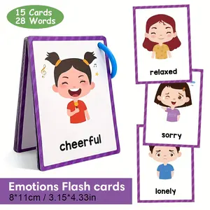 15 cards and 28 words, Children's English Body Parts Cognition Card, Early Childhood Enlightenment Education English Learning Flash Card, Vocabulary Flashcards