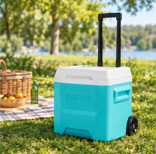 16-Quart Laguna Hard-Side Cooler with Wheels, Aqua Blue Portable Ice Chest
