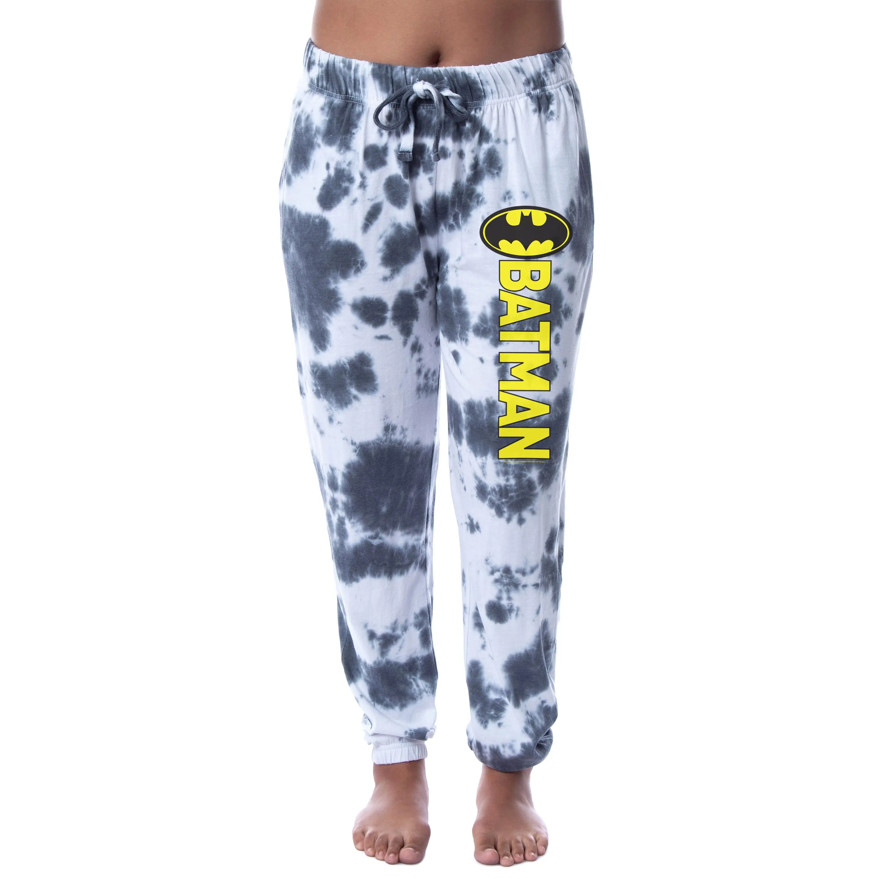 DC Comics Womens' Batman Granite Tie Dye Bat Logo Sleep Jogger Pajama Pants, Bottoms, Nightwear