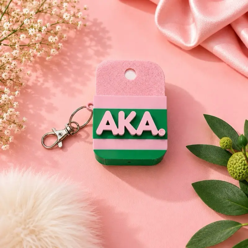 Alpha Kappa Alpha Sorority Keychain cover for Hand Sanitizer-Fits the Bpure hand sanitizer - If you want pink/green combined put in order comments