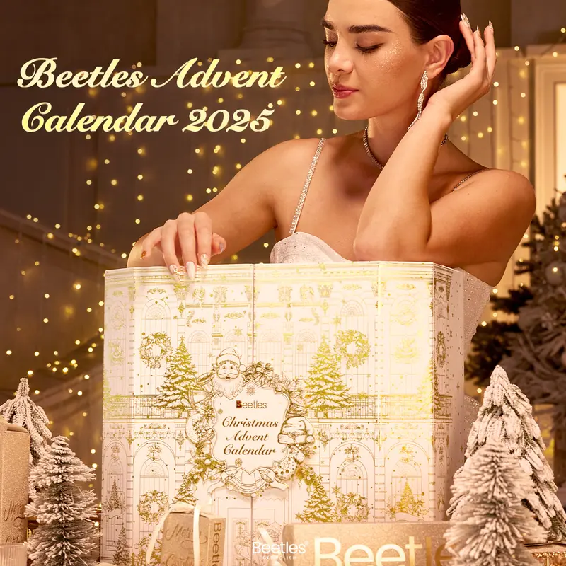 Beetles 2025 Christmas Advent Calender Manicure Kit –  Red Green Glitter Gel Polish, Soak Off UV LED Winter Long Lasting Nail Gel Kit for Manicure Gifts for Women Black Friday Winter Nail Christmas Gift