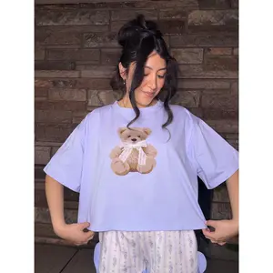 Lace & Bows Teddy Tee (Blue)