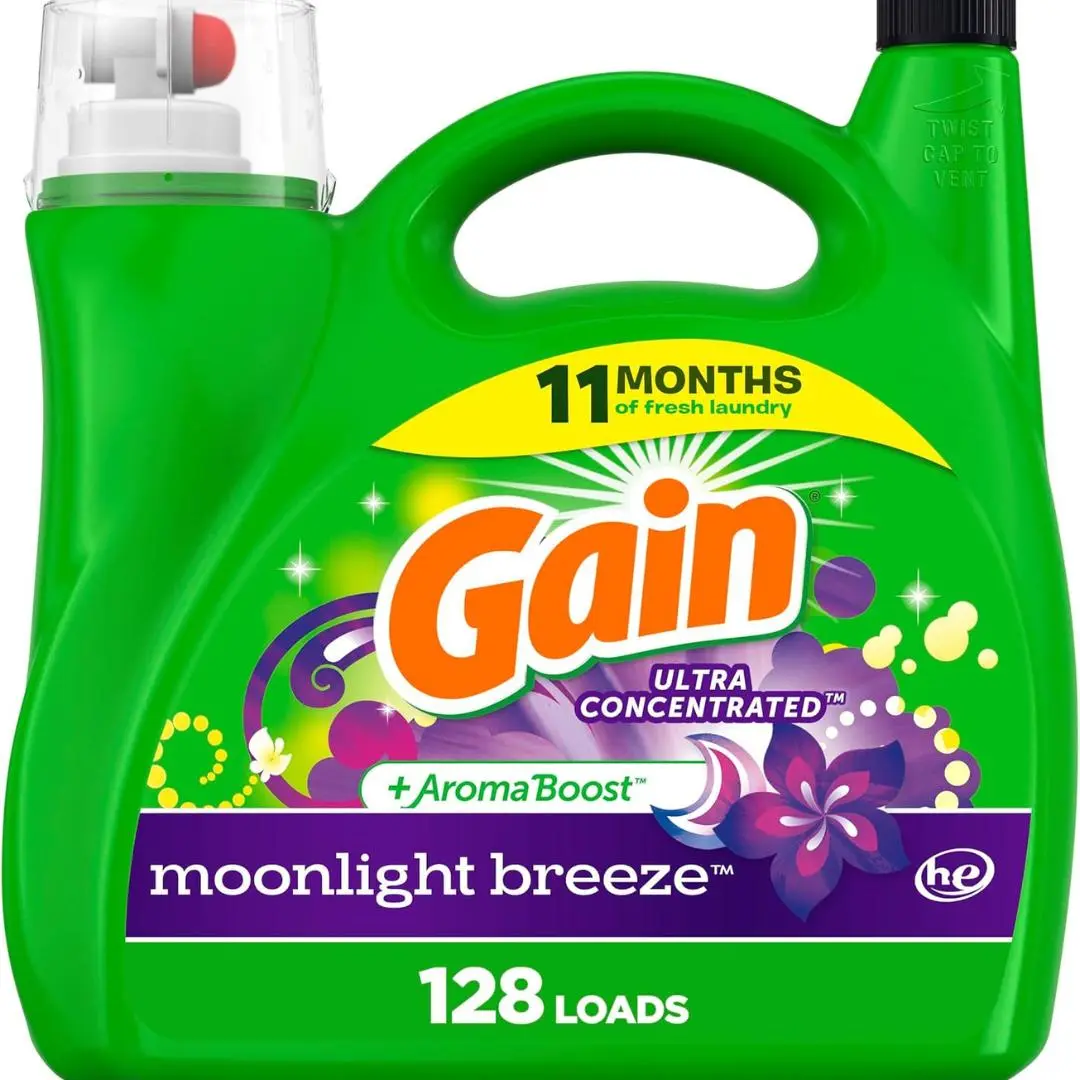 Gain + Aroma Boost Liquid Laundry Detergent, Moonlight Breeze Scent, 128 Loads, 184 fl oz, HE Compatible