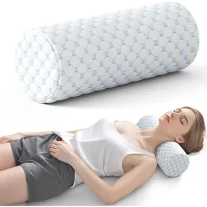 Roll Pillow for   - Memory   Support Pillow for Bed | Round  Pillow for Sleeping, 15.7 * 6 * 6 inch (Cool-Blue)
