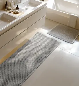 Furicher Large Waffle Bath Mat Set, Non Slip Bath Rug Set, Ultra Absorbent Bath Mats for Bathroom Decor, Extra Soft Floor Bathroom Rugs Sets 2 Piece, Washable Bath Runner Rug