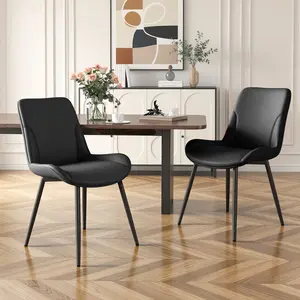 Dining Chairs Set of 4, Modern Upholstered Dining Chairs, Kitchen Chairs with Cushioned Seat and Back, Armless Side Chairs with Metal Legs for Dining Room Kitchen