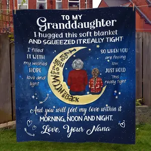 1Pc Blanket From Grandma To Granddaughter, Soft Flannel Blanket Warm Cozy Blanket For Couch Bed Sofa Office Camping