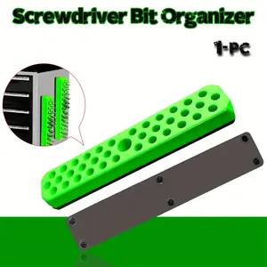 1pc Heavy-Duty Magnetic Drill Bit Organizer - 37-Hole Screwdriver Bit Storage, Compatible with 1/4” Shank Drill Press, Quick-Access Tool Holder for Workshop, Garage, DIY Use - Space-Saving Drill Press Accessory for pros &