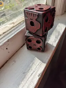 Extra Large Oogie Boogie Inspired Dice - Hand Painted & 3D Printed - PLA Filament