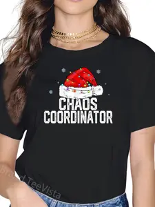 100% Cotton Chaos Coordinator Christmas Women Family Matching Group Xmas T-Shirt