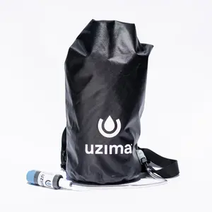 Uzima UZ-BP Gravity Water Bag 17.5L WHO Certified Backpacking Filtration System for Hiking & Outdoor Recreation