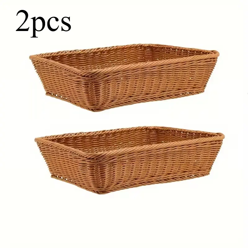 2pcs Set / Pure Hand-woven Bamboo Vegetable Storage Basket. Suitable for Home, Kitchen, Courtyard, and Hotel Use, Shelf Baskets