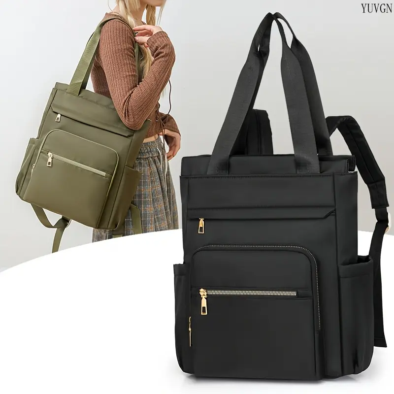 High-Quality Versatile Tote Backpack for Students, Lightweight Nylon Convertible Shoulder Bag & Laptop Carrier with Multi-Pockets, Stylish Anti-Theft Daypack for Women's School, Work, Travel & Everyday Use, Durable with Sturdy Zippers summerwins, Backpack