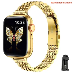 1-piece Women Stainless Steel Fine-Waist Smartwatch Strap Compatible Apple Watch Series with S10 42mm 38mm,40mm,41mm,42mm,44mm,45mm,46mm,49mm, for iWatch Ultra1/2/3 series S10 S11 SE987654321 Includes Tool & Accessories Watch Straps
