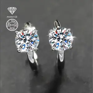 925 Sterling Silver Plated 5A CZ Mosaic Earrings - Stylish and Exquisite, Perfect for Women - Suitable for Birthdays, Valentine's Day, Christmas, New Year, Daily Wear, Parties, Weddings, Ramadan - Ideal for All Seasons