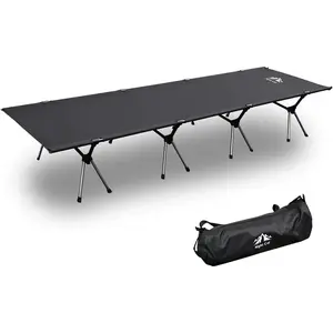 Night Cat Camping Cot Bed - Nylon Fabric, Elevated Frame, Sturdy Legs, Portable Folding 1-Person Adult Sleeping Cot with 87in x28in/87in x32in Dimensions, Easy Set-Up, Portable Outdoor Seating for Off-Ground Outdoor Camping Use,