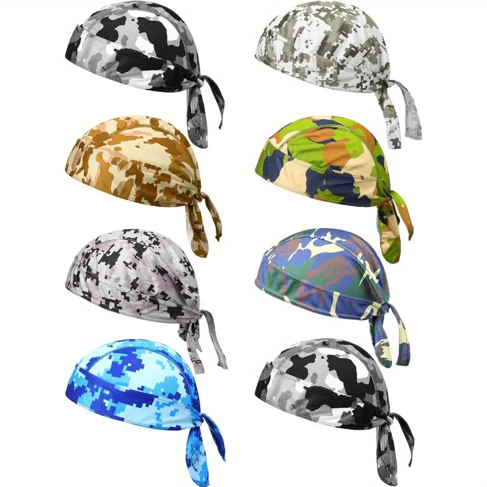 8 Pack Do Rag Skull Caps for Men Sweat Wicking Cooling Helmet Liner Cycling Motorcycle Bandana tiktokshopspringglowup fashion mini gifts, Biker Skull Cap, Cap Cover